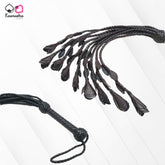Kaamastra Heavy Duty Leather Black Rose Flogger